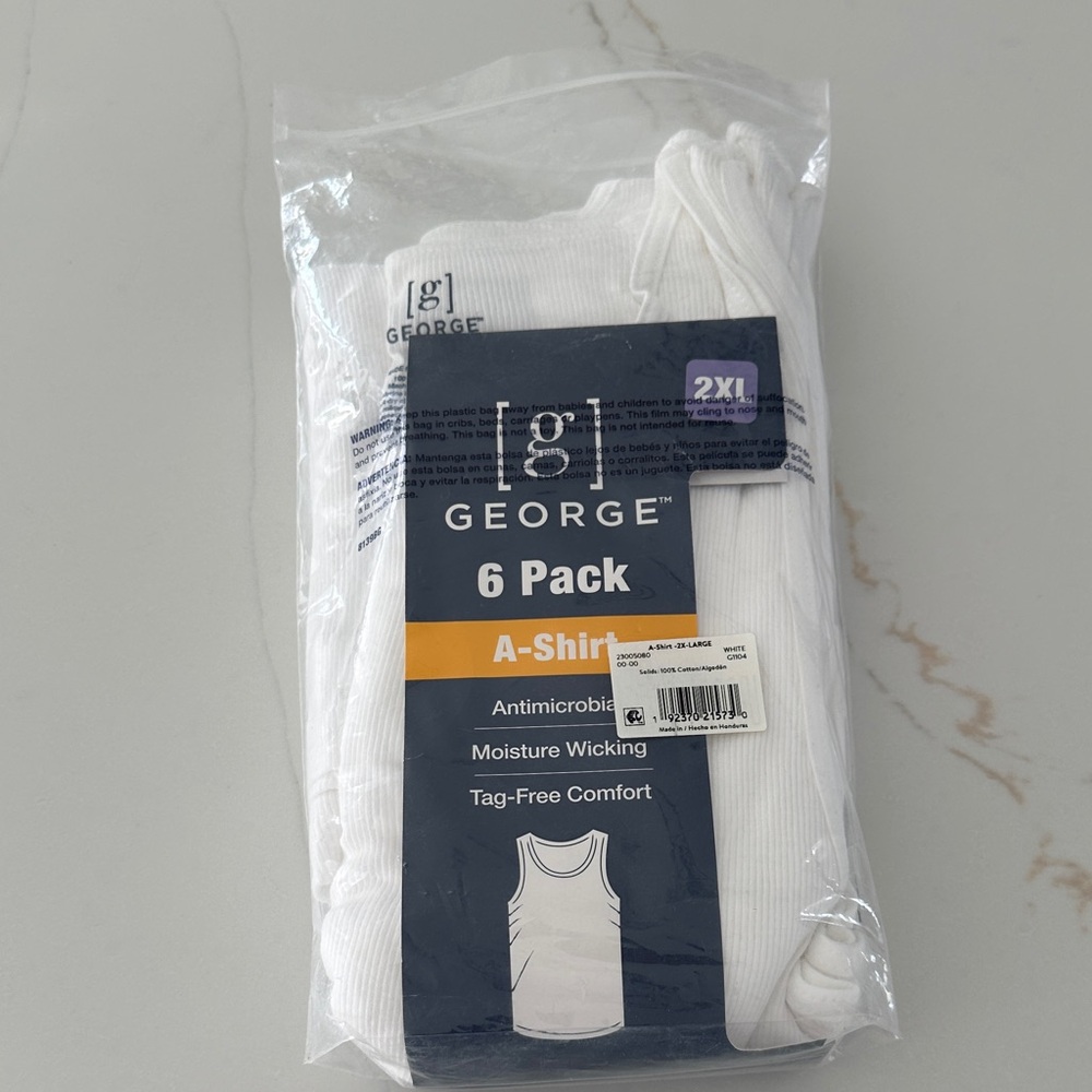 George White A-Shirts 4 Pack 2XL